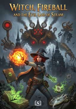 Witch, Fireball and the Evil God of Steam novel cover